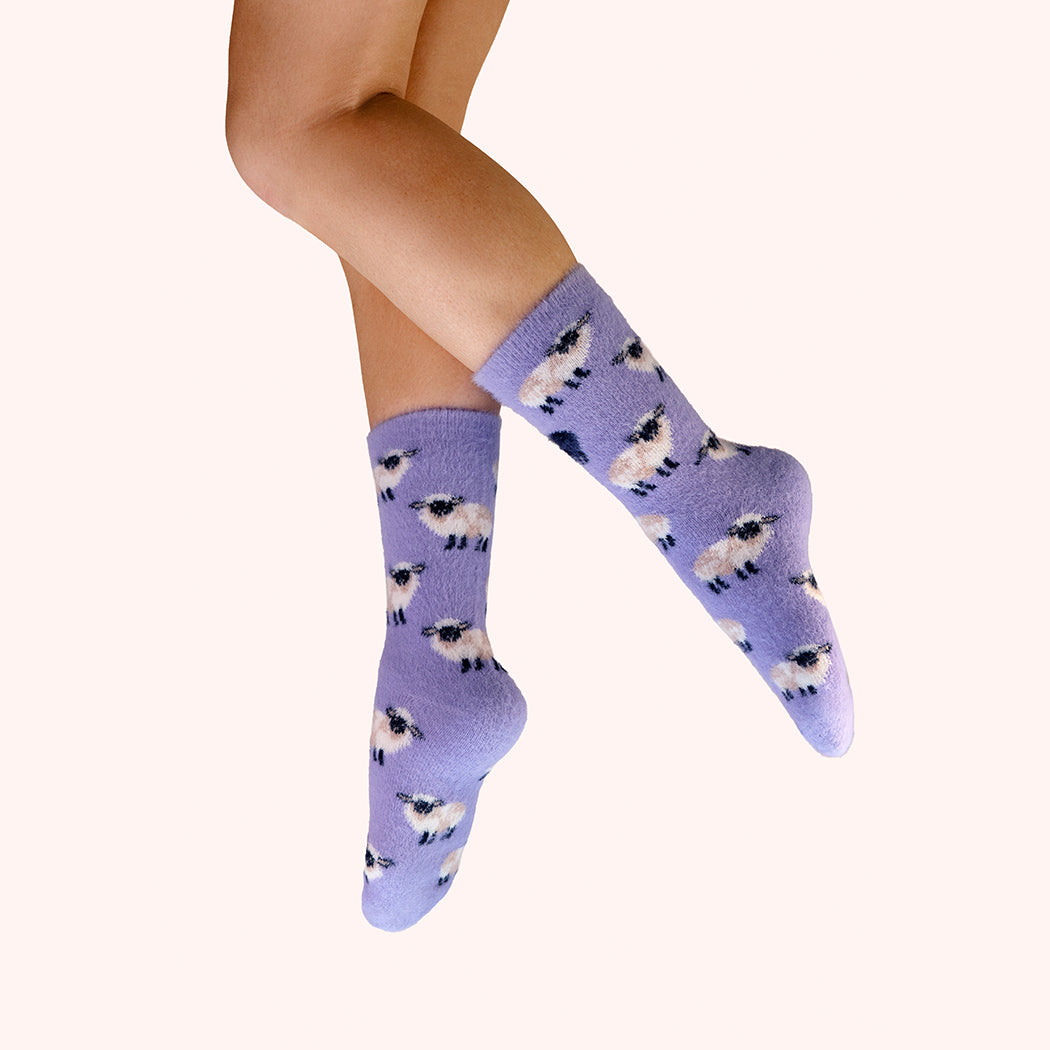 Powder Fuzzy Socks