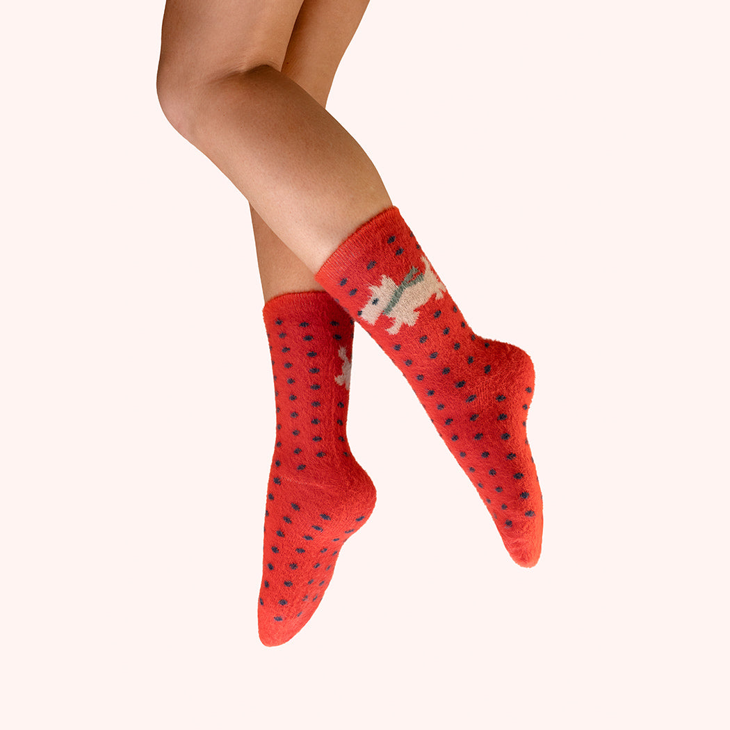 Powder Fuzzy Socks