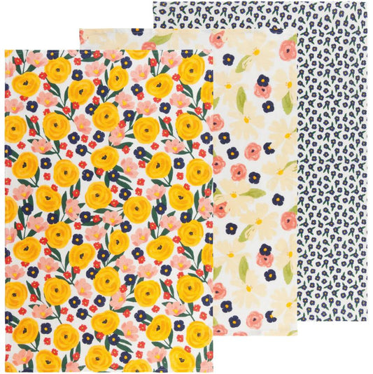 Full Bloom Bakers Floursack Dishtowels - Set of 3