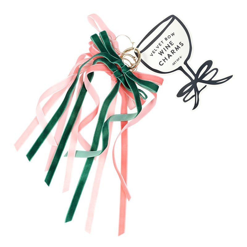 Velvet Bow Wine Charms