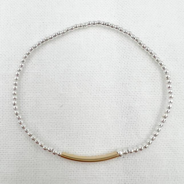 Gold Bar Leave On Bracelet