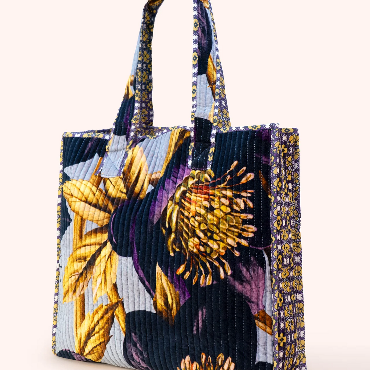 Velvet Quilted Tote Bag