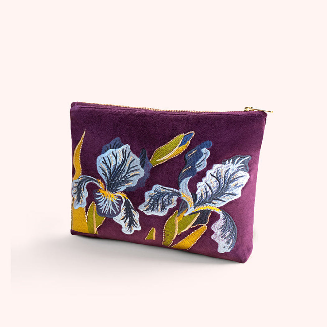 Large Velvet Embroidered Pouch