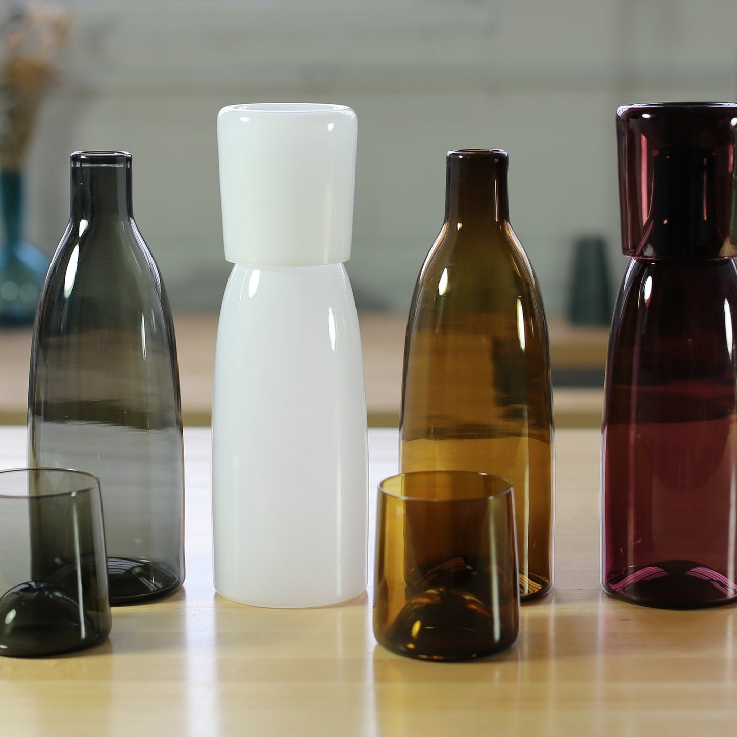 Hand-Blown Glass Water Carafe Set