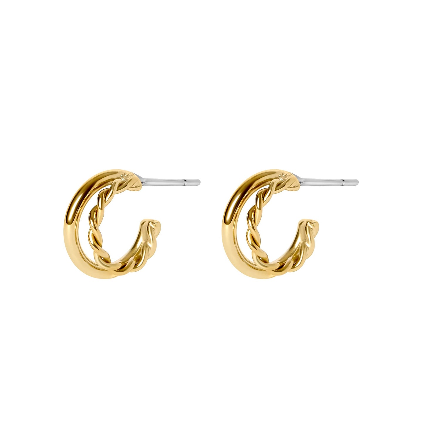 Adina Double Circle Huggie Earrings