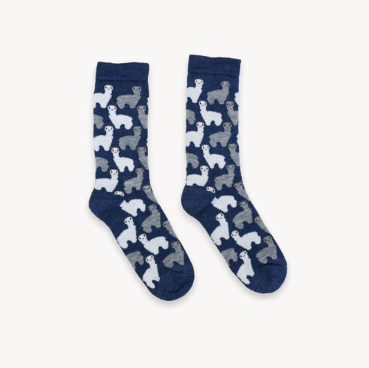 Alpaca Wool Herd Socks - Denim