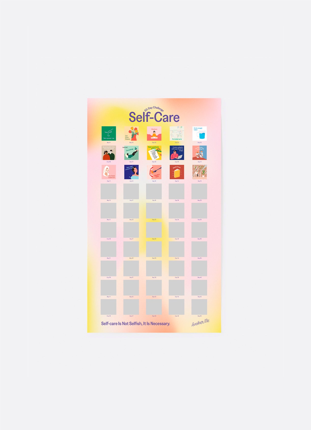 Self Care 50-Day Challenge Scratch Poster