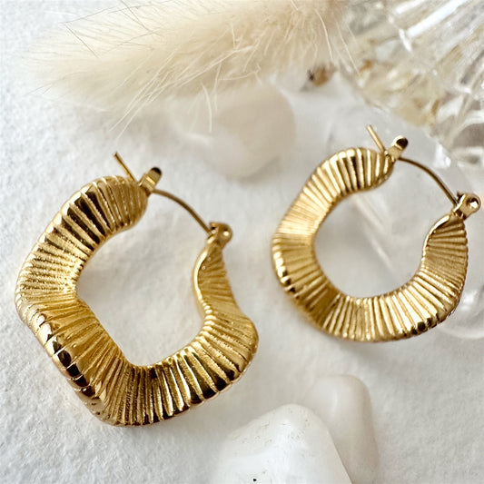 Attica Wavy Gold Hoop Earrings