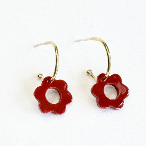 Bambu Bloom Flower Hoop Earrings