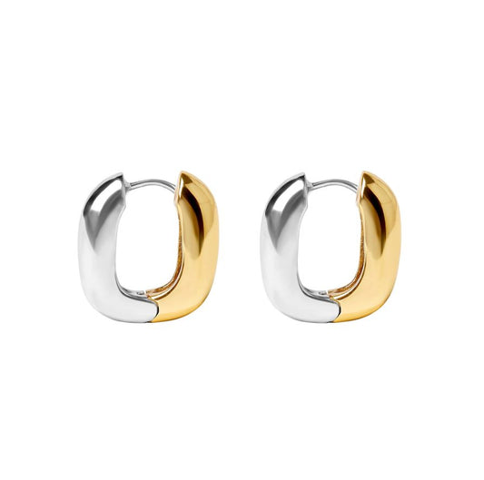 Bambu Jack Two-Tone Hoop Earrings