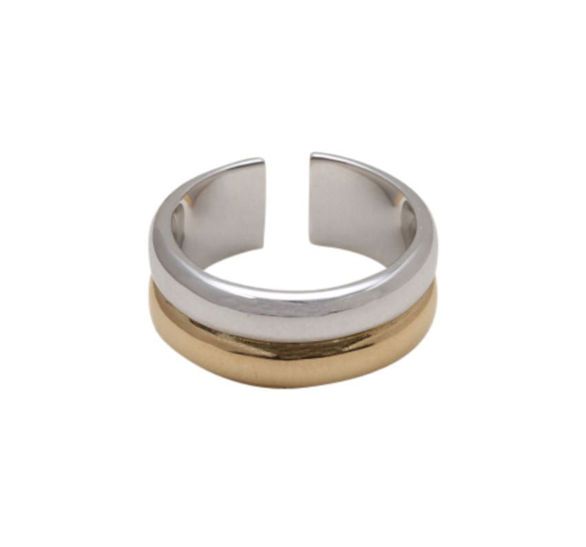 Bambu Mixed Metal Open Band Ring