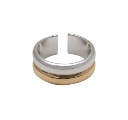 Bambu Mixed Metal Open Band Ring