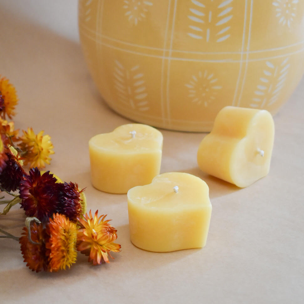 Beeswax Works Heart Candles