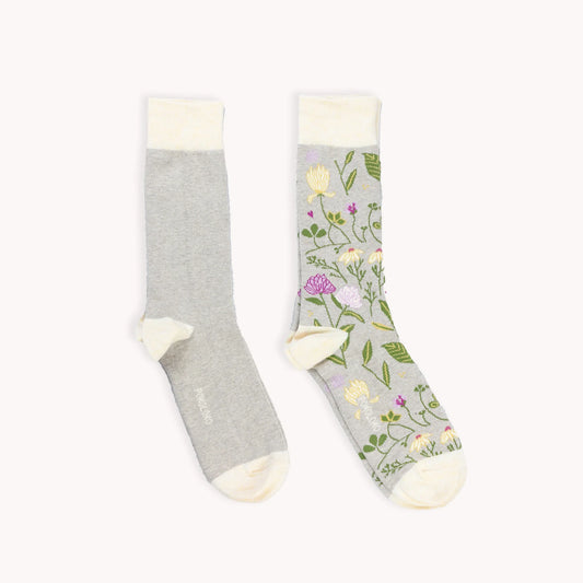 Pima Cotton Botanical & Solid Socks - 2 Pack
