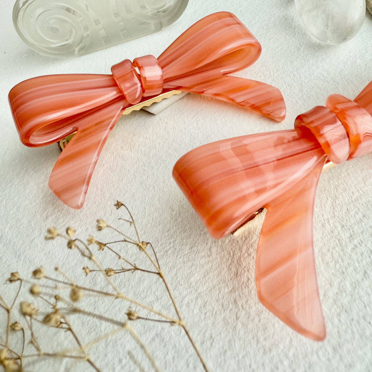 Bow Duckbill Hairclips - Set of 2