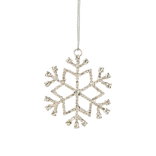 Silver Rhinestone Snowflake Ornament