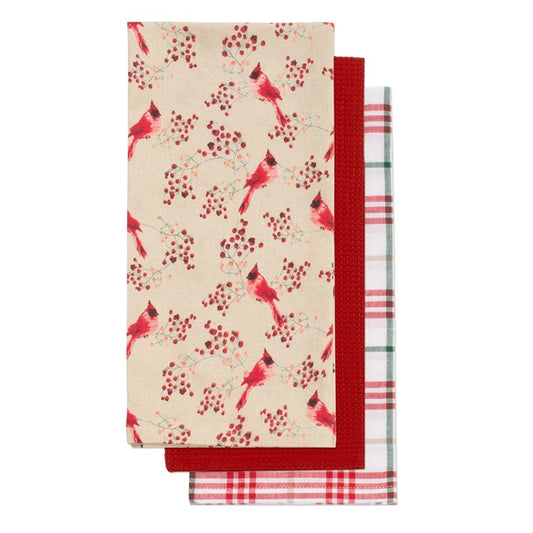 Printed Winter Tea Towel - Set of 3