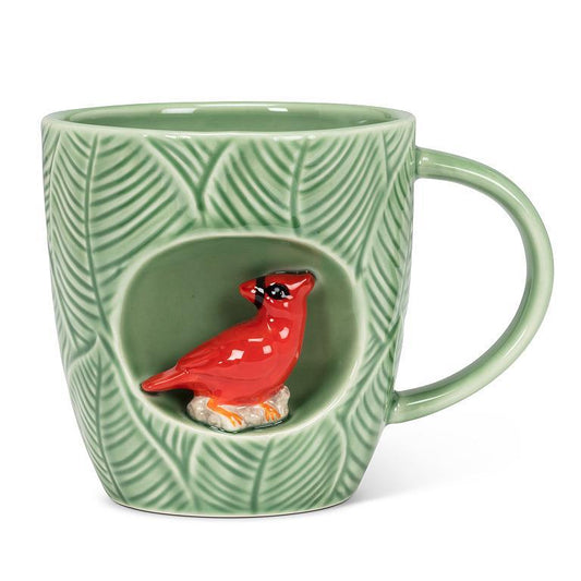 Leaf Mug with Cardinal