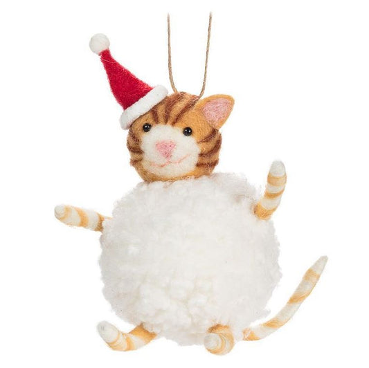 Cat in Snowball Ornament