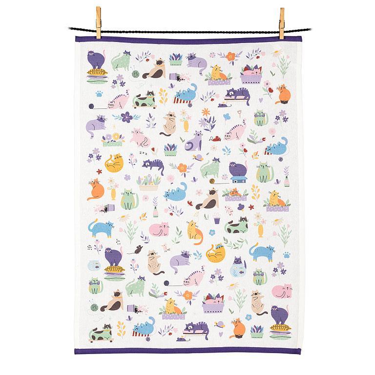 Cats & Flowers Kitchen Towel