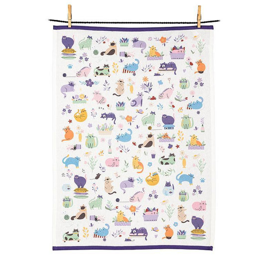 Cats & Flowers Kitchen Towel