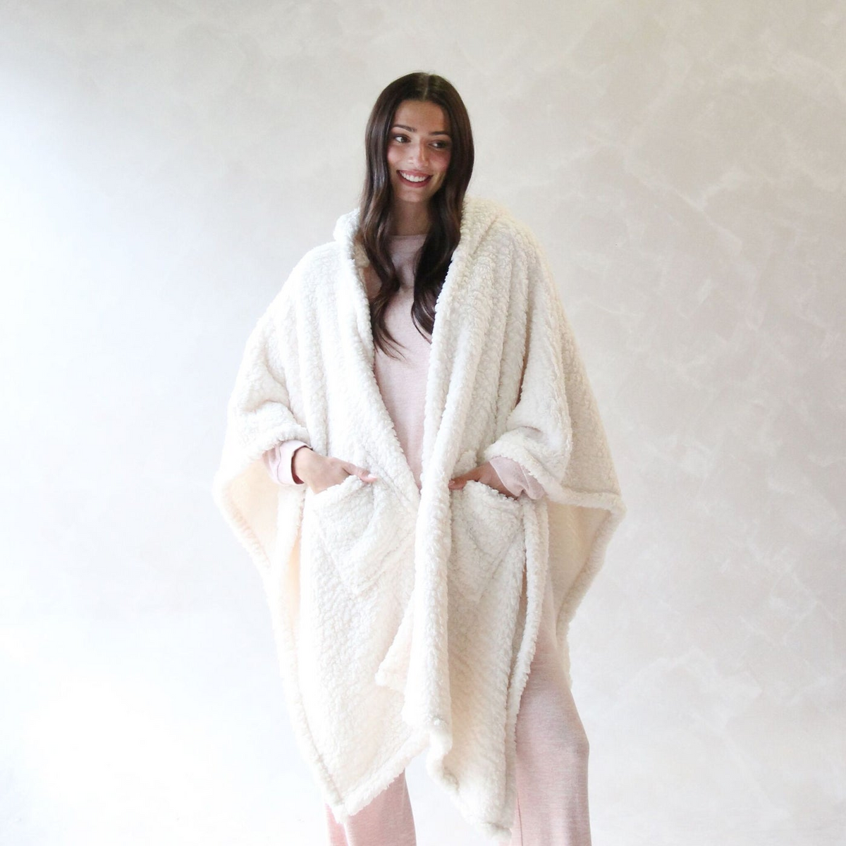 Hooded Sherpa Wrap