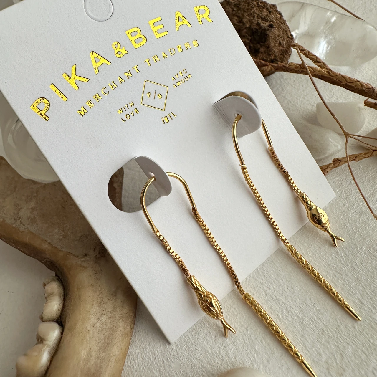 Cenchoa Snake Threader Earrings