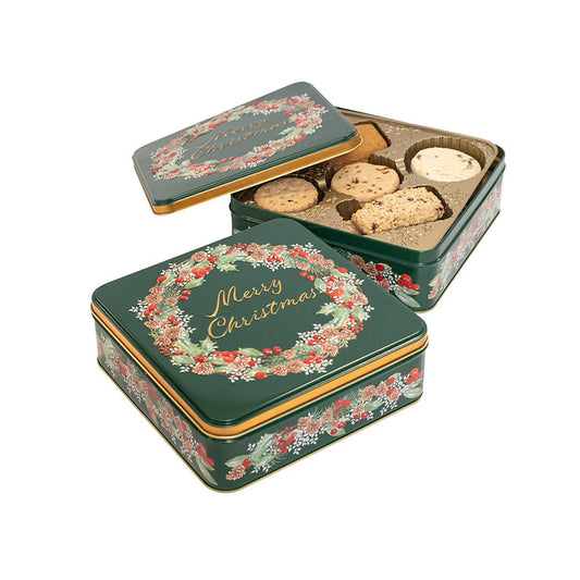 Christmas Wreath Tin - Assorted Biscuits