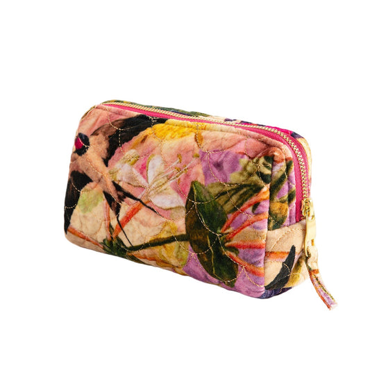 Cream Posy Quilted Vanity Bag