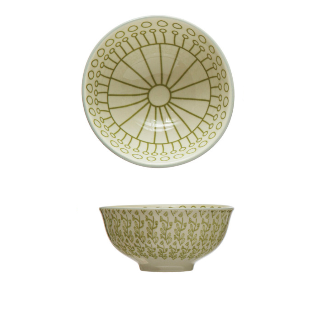 Farmhouse Patterns Stoneware Bowls