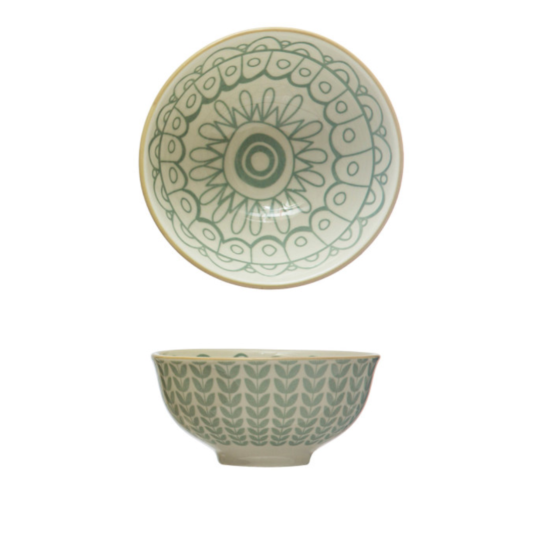 Farmhouse Patterns Stoneware Bowls
