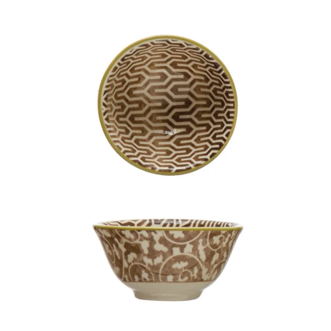 Farmhouse Patterns Stoneware Pinch Bowls