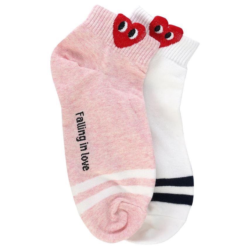 Crew Heart Stripe Socks