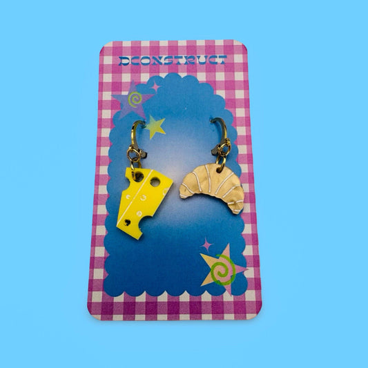 Croissant & Cheese Charm Earrings