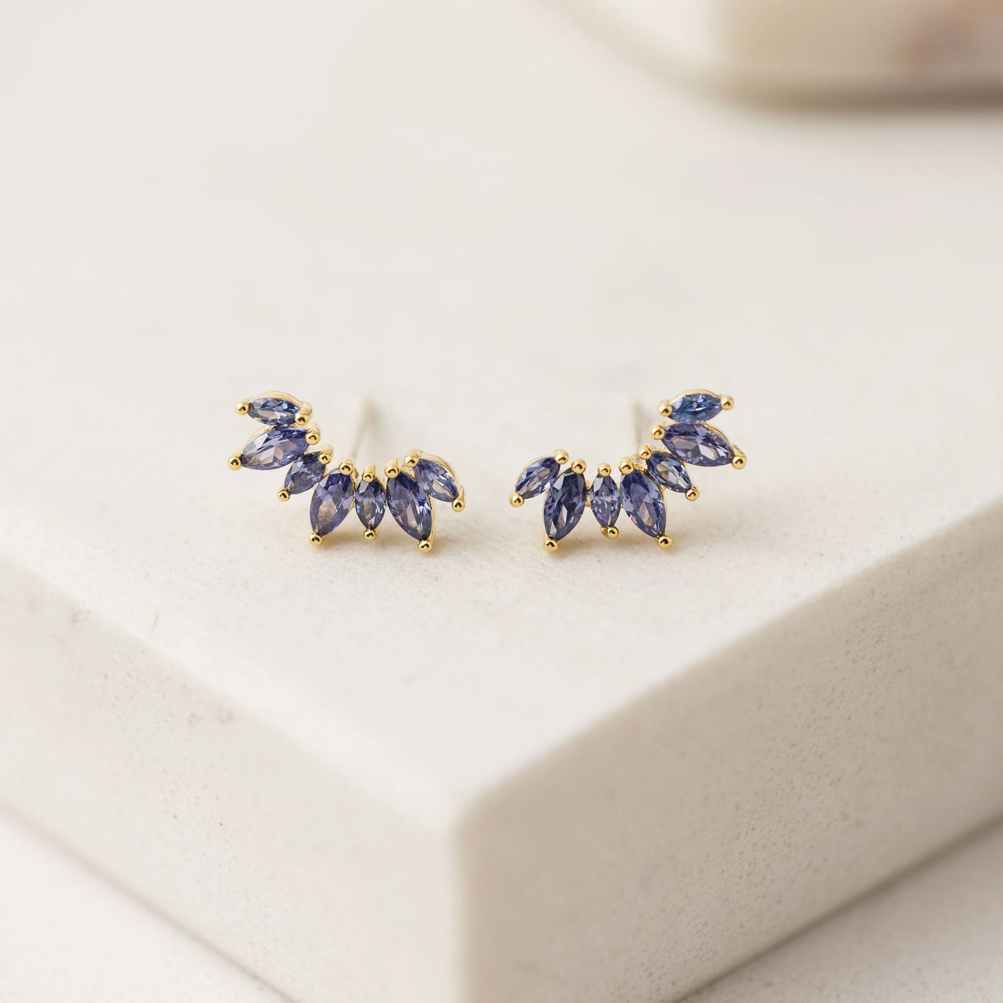 Lover's Tempo Crown Climber Stud Earrings