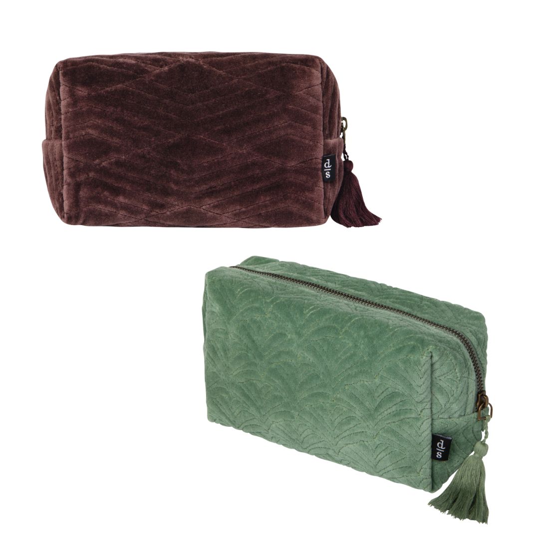 Quilted Velvet Cosmetic Bag
