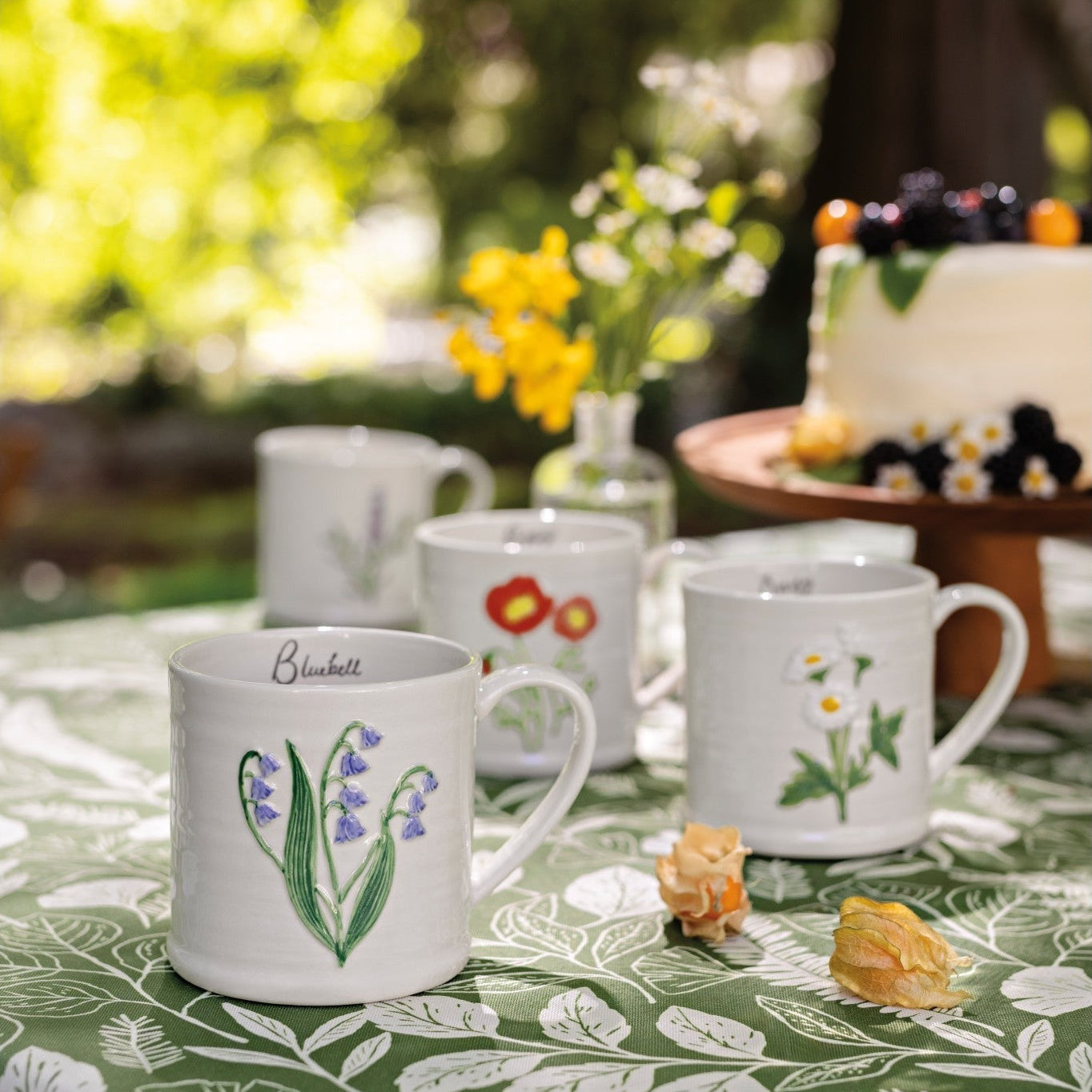 16oz. Embossed Floral Mugs