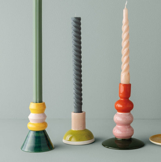 Colour Block Taper Candle Holders