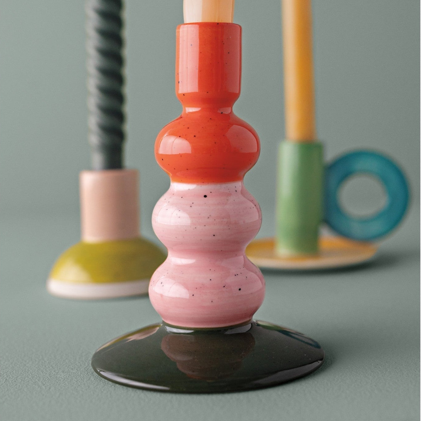 Colour Block Taper Candle Holders