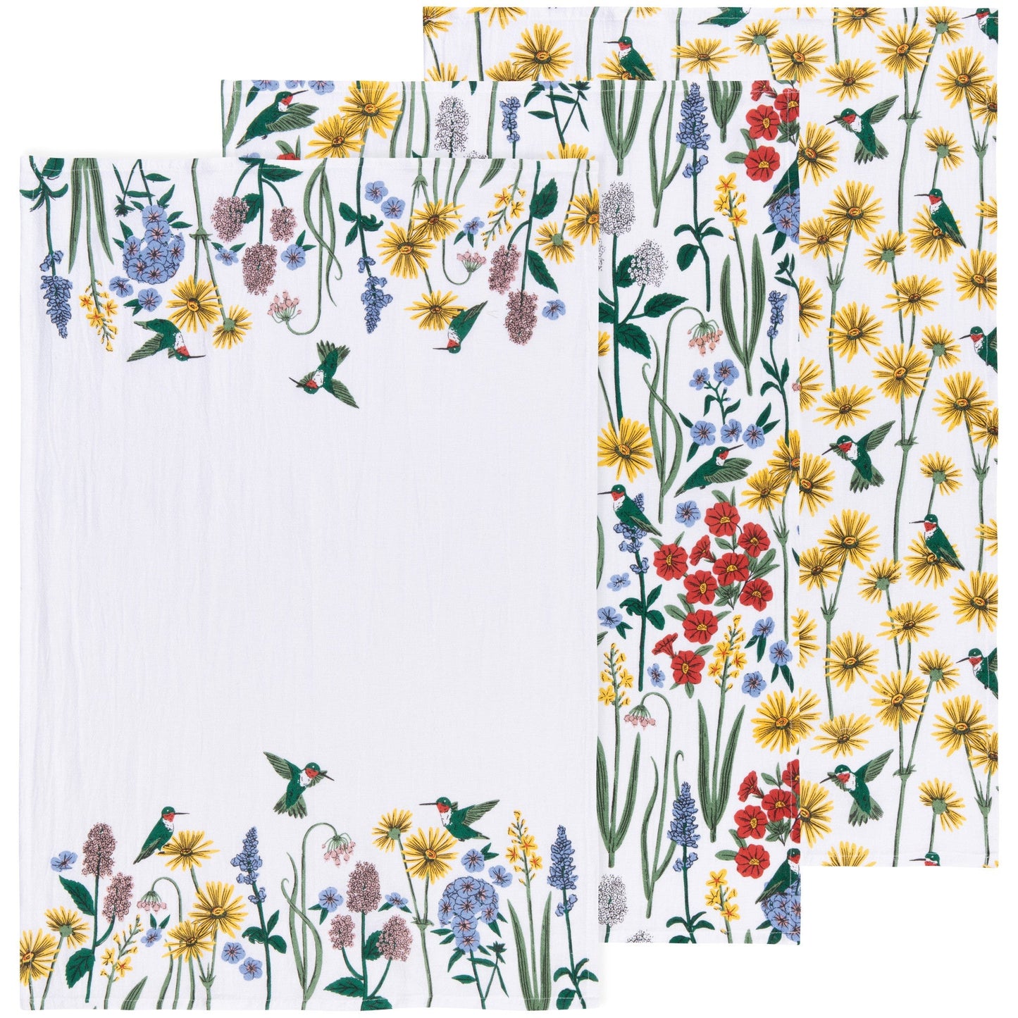 Hummingbird Bakers Floursack Dishtowels Set/3