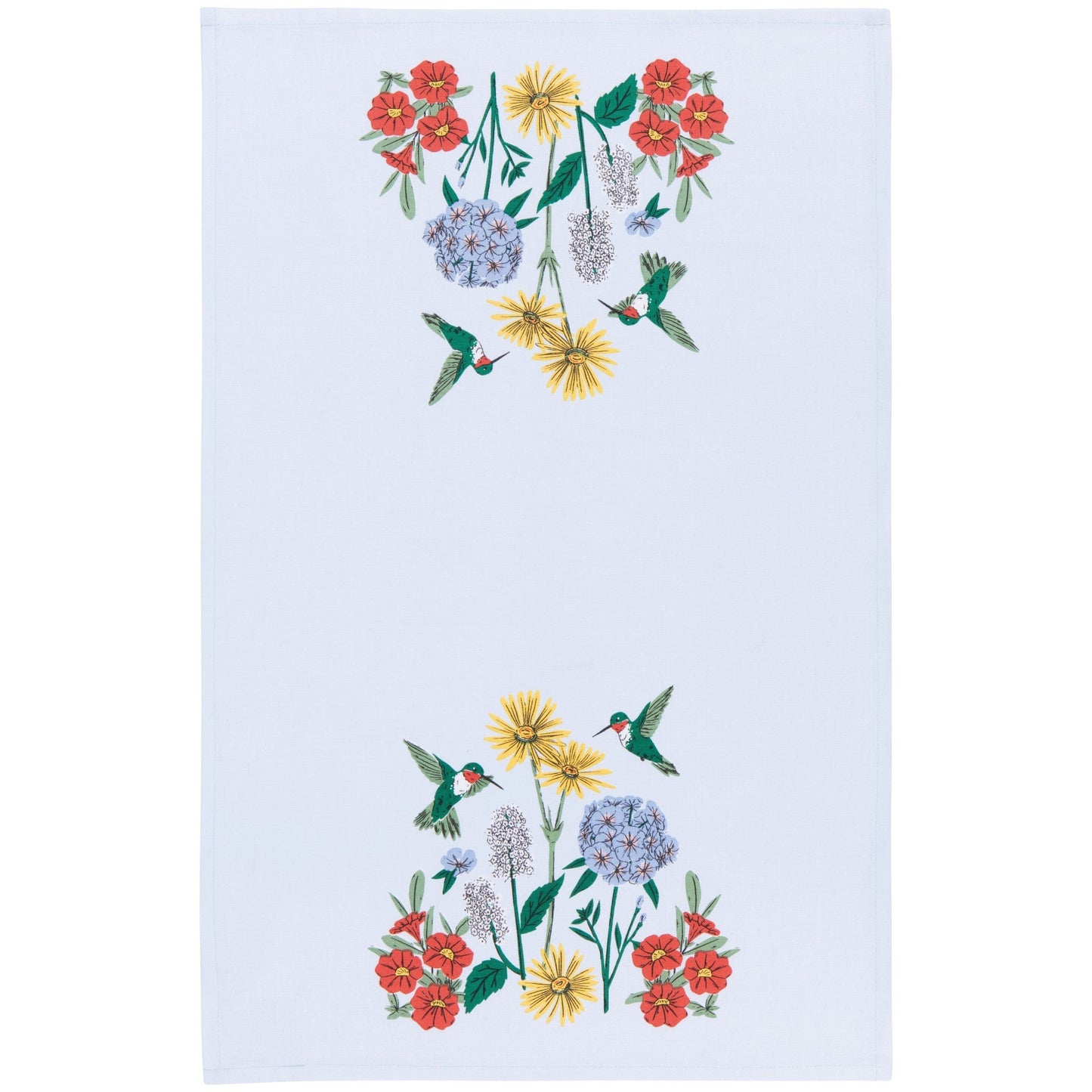 Hummingbird Floral Printed Tea Towel