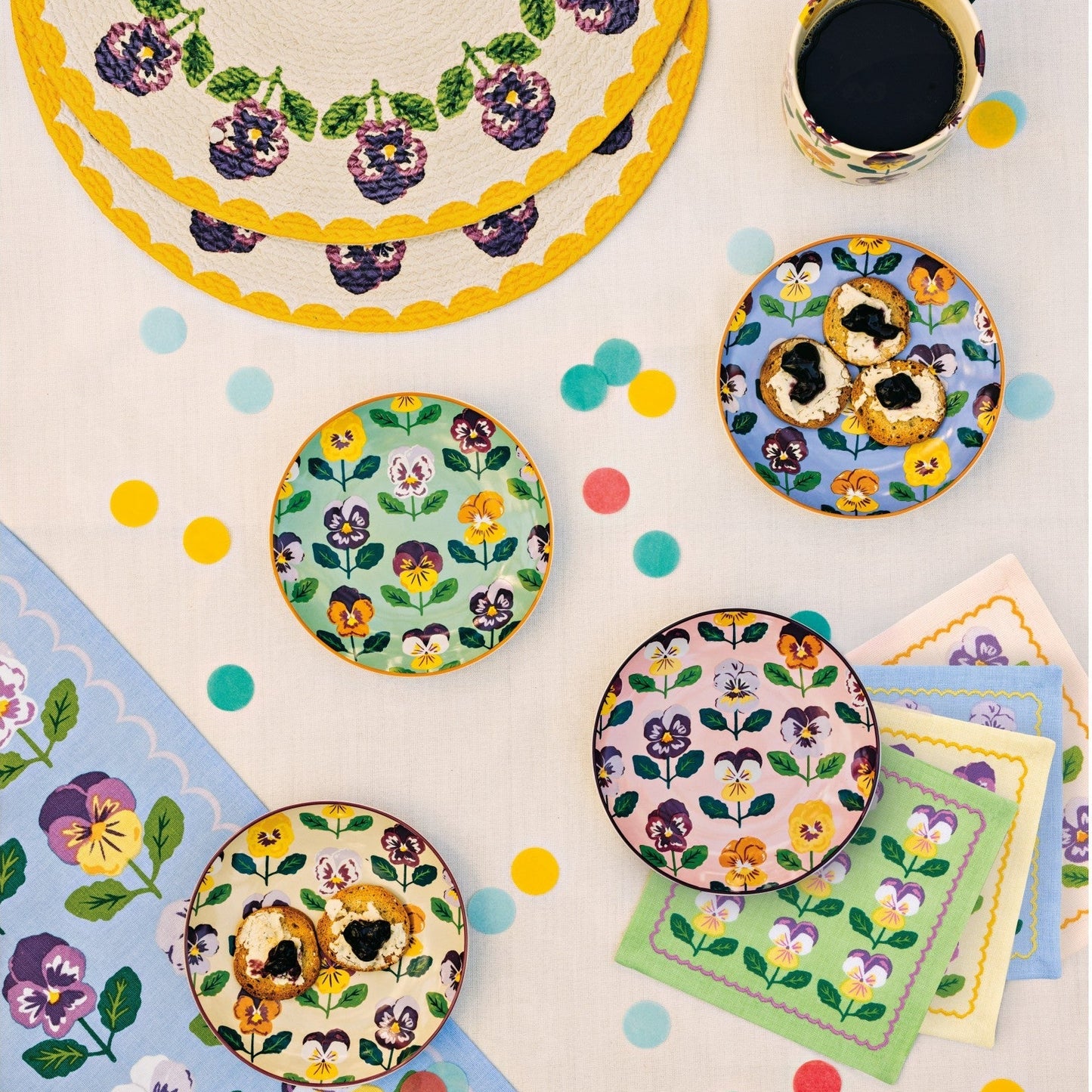 Pansy Printed Tea Towel