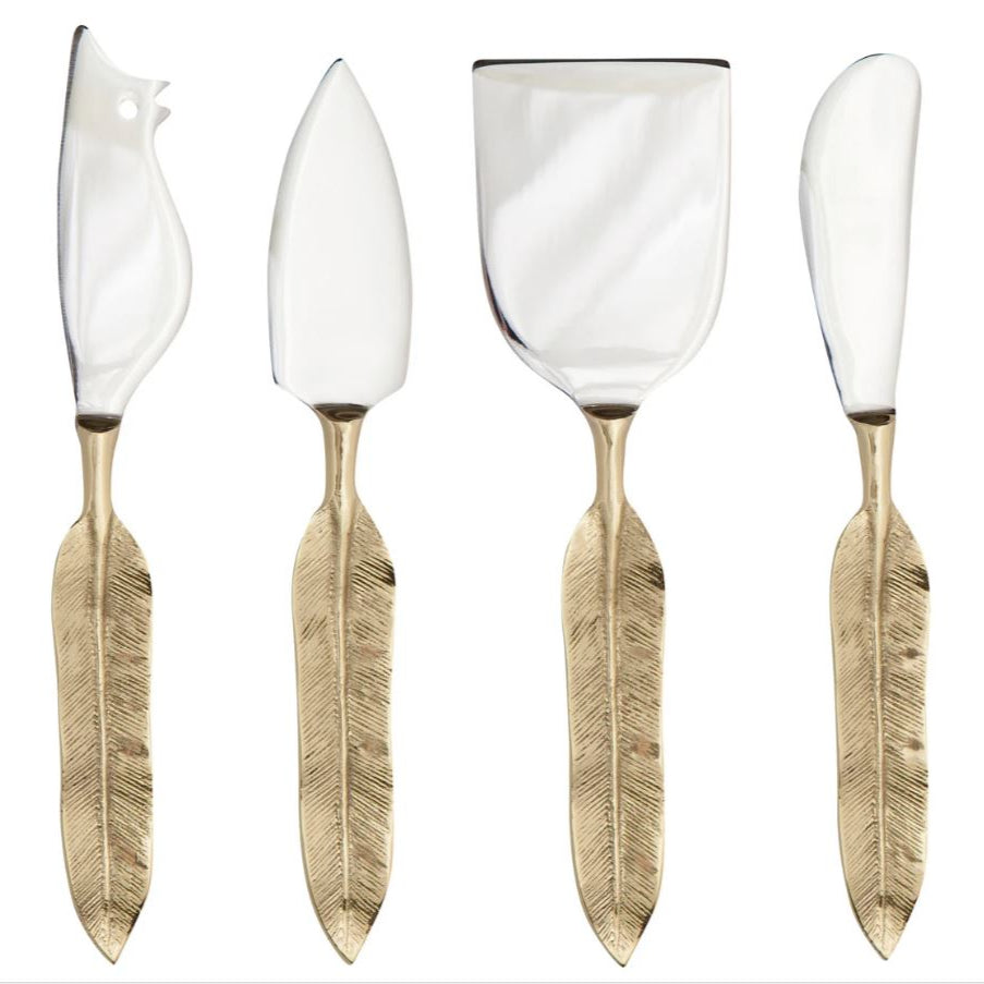 Plume Gold Cheese Knife Set