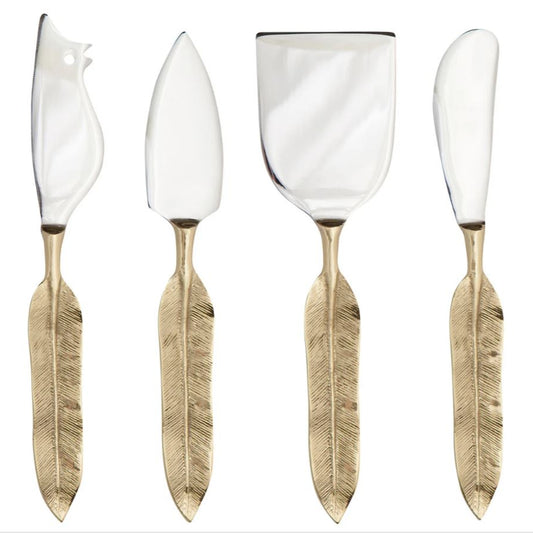 Plume Gold Cheese Knife Set