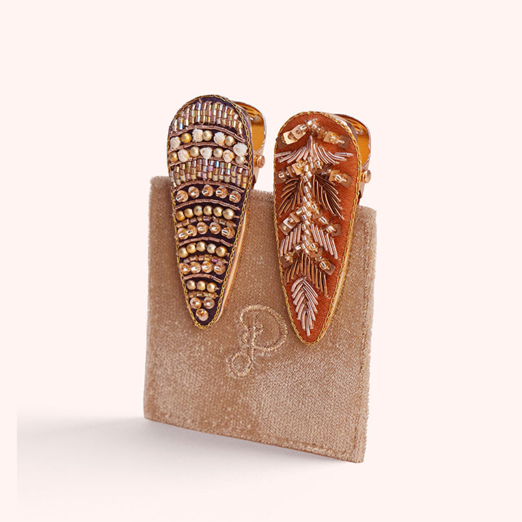 Embroidered Hair Clips