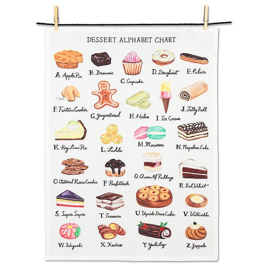 Desserts Alphabet Kitchen Towel