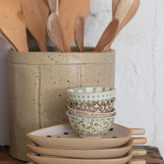 Farmhouse Patterns Stoneware Pinch Bowls