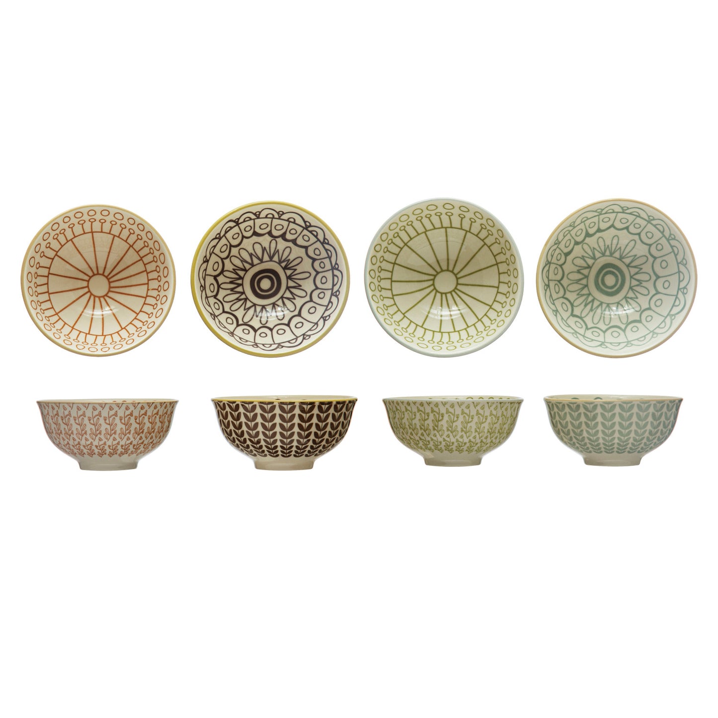 Farmhouse Patterns Stoneware Bowls
