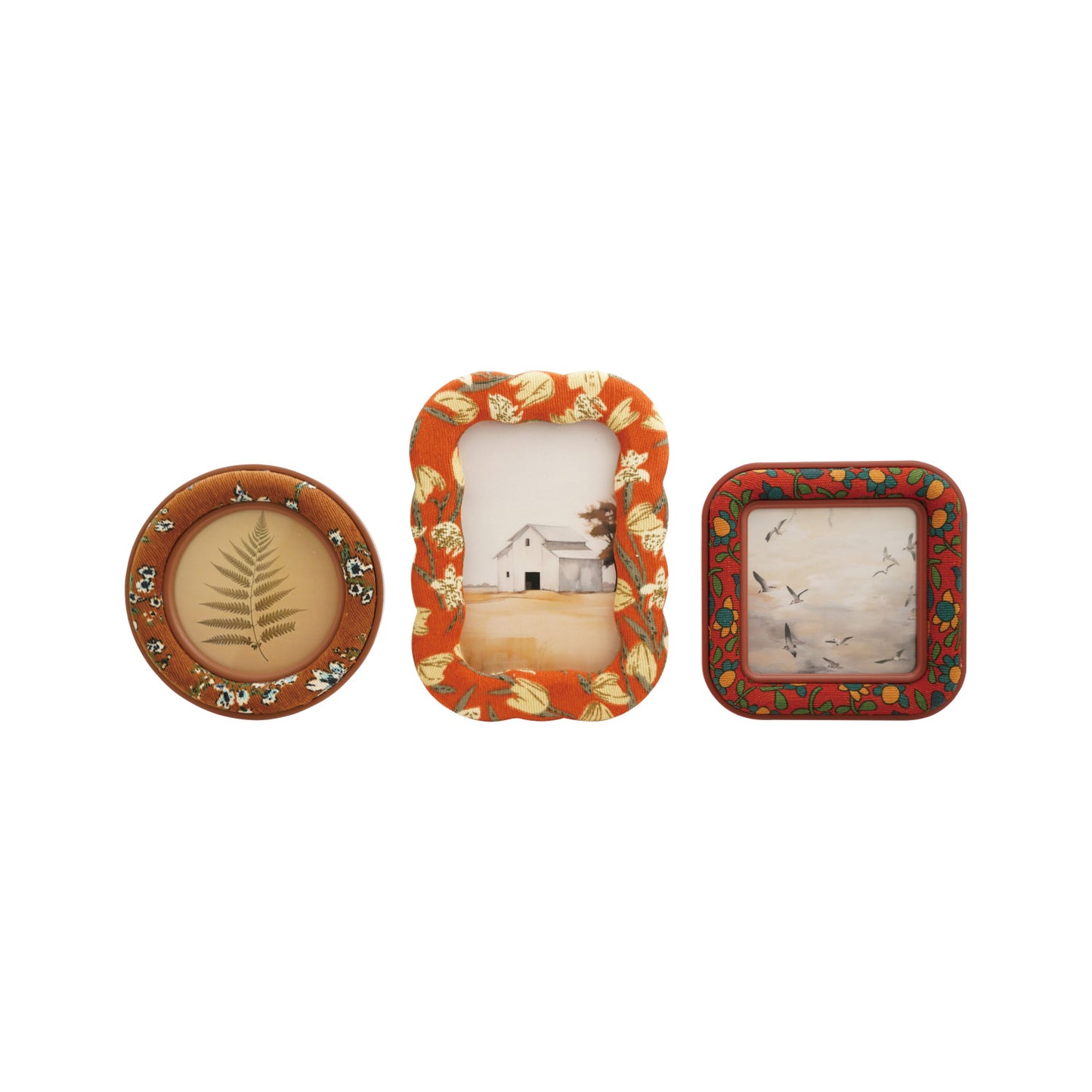 Embroidered Floral Photo Frames