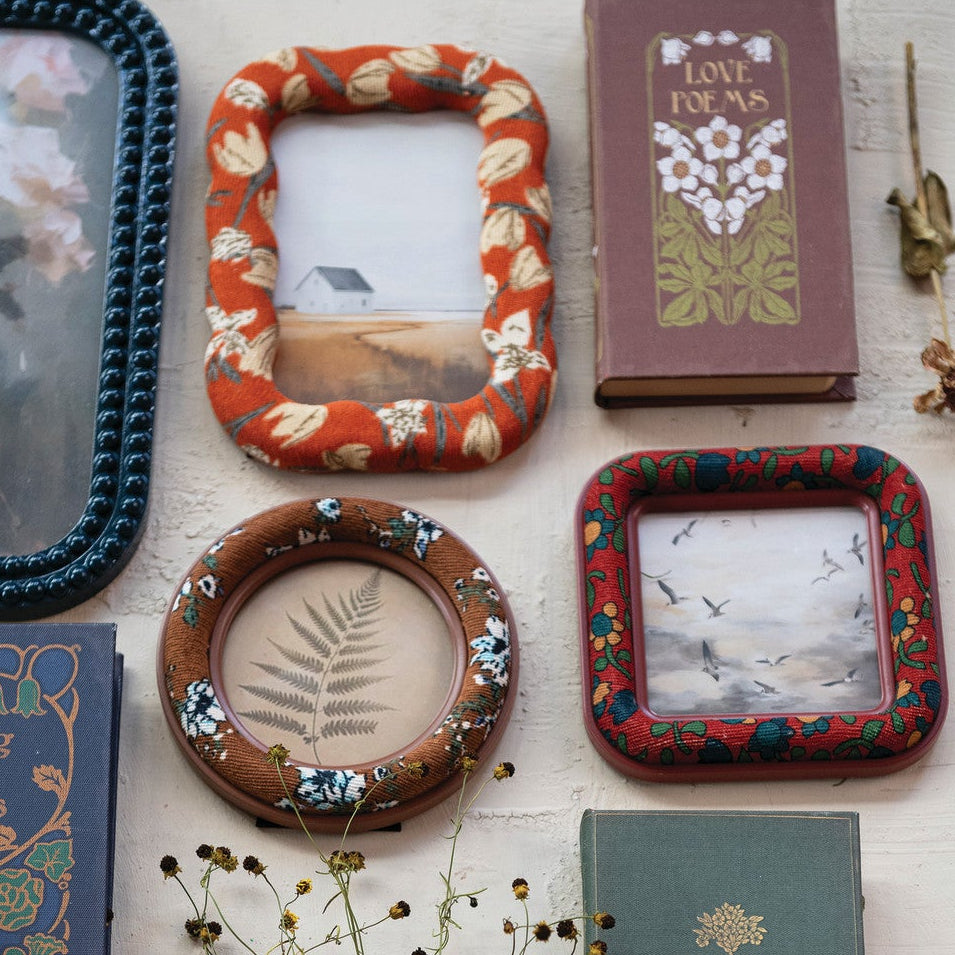 Embroidered Floral Photo Frames